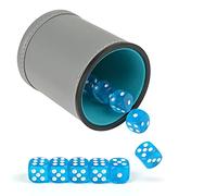 GWHOLE Leather Dice Cup with 10 Dices Dice Stacking Shaker Cup Bar Pub Club Liar Games Dice Rolling Set for Party Games