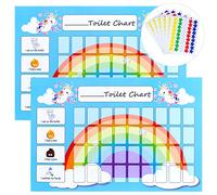 GWHOLE Potty Training Reward Chart Pack of 2 - Toilet Training Chart with 270 Star Stickers for Toddlers Girls Boys, Wipe Clean