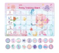 GWHOLE Potty Training Reward Chart with 48 Magnetic Stickers,Mermaids