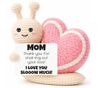 GwhyGifts for Mom from Daughter Son, Cute Handmade Crochet Snail Birthday Gift for Moms Mommy Mother in Law Step Mama, I Love You Funny Presents for Moms, Emotional Support Sweet Gift for Mama
