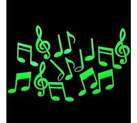 Gwill 30Pieces Romantic Music Notes Glow in The Dark Fluorescent Plastic Home Decorate Wall Sticker