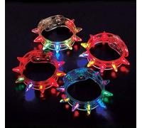 Gwill 5 Pcs LED Light Up Spike Bracelets, Party Bracelet, Glow in the Dark Bracelet, Flashing Multicolor Bracelet, Glow Bracelet for Concert, Rave and Disco Party