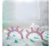 Gwill Wooden Eyelash Wall Decoration Sleepy Eyes Decal Infant Baby Room Nursery Decor Wall Sticker Baby Shower Gift（1 Pair）