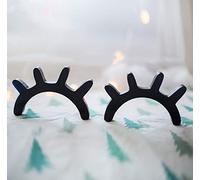 Gwill Wooden Eyelash Wall Decoration Sleepy Eyes Decal Infant Baby Room Nursery Decor Wall Sticker Baby Shower Gift（1 Pair）