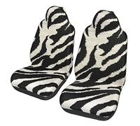 GWINDI Zebra Animal Print Car Seat Covers 2pcs,Universal Auto Front Seats Elastic Full Cover Seat Protectors