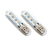 GWJKG 2PCS USB Night Portable 3-LED Desk Lamp Dimmable Touch Control for Reading Bedside Use Warm White Light