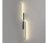 GWJKG 4500K LED Linear Wall Light, Metal Stripe with Acrylic Shade, Stylish Bedroom Bedside Lamp, 120cm Dark Finish - Contemporary Lighting Fixture