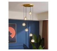 GWJKG American Loft Stairs G9 Pendant Lights Gold Luxury Metal Led Chandelier Lighting K9 Crystal Lighting Luminarias Fixtures, Lighting Chandelier