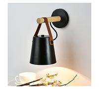 GWJKG Applique murale Led en fer bois, éclairage d'intérieur moderne, chevet for chambre à coucher, couloir, lampe de lecture Appliques murales (Color : Noir)