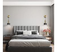 GWJKG Battery Operated Wall Light Set of Gold Remote Control Mid Century Indoor Lamps - Cordless Wireless Bedside Chandelier with Warm White Glow