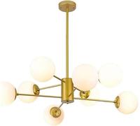 GWJKG Chandelier Mid Century Chandelier,Creative Molecular Lights,Matte Black Finishes Ceiling Lamp5 Chandelier,Chandelier,Nordic Chandelier-Black. 12 Head(Golden.,8 Head)
