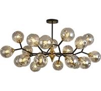 GWJKG Chandelier Nordic Chandelier,E27 Chandelier Gold Chandelier Adjustable Arms Mid Century During Lighting Vintage Industrial Ceiling Light Fixture for Living Room-Smoke Gray 10 Head(Smoke Gray,20