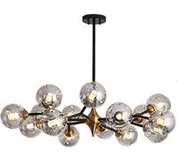 GWJKG Chandelier Nordic Chandelier,E27 Chandelier Gold Chandelier Adjustable Arms Mid Century During Lighting Vintage Industrial Ceiling Light Fixture for Living Room-Smoke Gray 10 Head(Smoke Gray,15