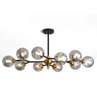 GWJKG Chandelier Nordic Chandelier,E27 Chandelier Gold Chandelier Adjustable Arms Mid Century During Lighting Vintage Industrial Ceiling Light Fixture for Living Room-Smoke Gray 10 Head(Smoke Gray,10