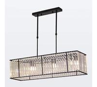 GWJKG Chandelier Pendant Light Chandelier Crystal Chandelier Contemporary Ceiling Light Fixture 3 Lights During Light for Dining Room Bathroom Bedroom Livingroom-Black,55cm Home Decor Lamp(Black.,55c