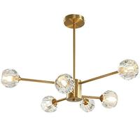 GWJKG Chandelier Pendant Light Crystal Chandelier Brass Pendant Lighting Mid Century Chandelier Ceiling Light for Kitchen Dining Room Living Room,Copper,8+4(3+3)