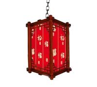 GWJKG Chinese Lanterns Red Lantern Chinese Style Palace Lantern Antique Solid Wood Lantern Outdoor Waterproof Teahouse Restaurant Chandelier (Color : C, Size : 40)(A,50)