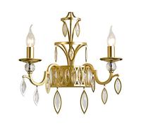 GWJKG de chevet dans la chambre coucher, applique murale fer à Double tête en cristal doré, lampe d'allée Appliques murales
