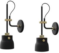 GWJKG European Light Interior Decoration Industrial Wind Wrought Iron Wall Lamp Two-Piece Restaurant Bedside Telescopic Mine Hammer(Black,2PACKS)