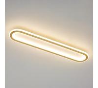 GWJKG Gold Ceiling Light LED Chandelier Oval Flush Mount Ceiling Lamp Acrylic Close-to-Ceiling Lights Strip Chandeliers for Dining Room Kitchen Bedroom Living Room Lighting(40cm) (O