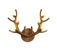 GWJKG Lampe Applique murale blanc Globe Wall Tête cerf Bâtonnier Éclairage mural for chambre à coucher de salon Résine Appliques murales