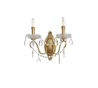 GWJKG Lampe cristal rétro Style européen, chambre à coucher, salon, allée de chevet, applique murale entièrement en cuivre Appliques murales