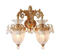 GWJKG Lampe décorative en cristal cuivre, applique murale fond de chambre à coucher, salon, escalier, éclairage créatif vers le bas Appliques murales (Size : B)