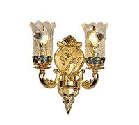 GWJKG Lampe en alliage de Zinc cristal verre salon chambre décoration à la main émail couleur sculpté éclairage applique murale Appliques murales (Size : B)