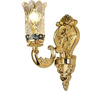 GWJKG Lampe en alliage de Zinc cristal verre salon chambre décoration à la main émail couleur sculpté éclairage applique murale Appliques murales (Size : A)