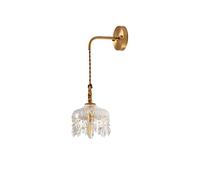 GWJKG Lampe luxueuse entièrement cuivre, applique murale créative en cristal dans couloir, la chambre à coucher le salon Appliques murales