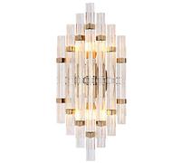 GWJKG Lampe moderne minimaliste salon en fer forgé cristal tige verre de luxe nordique créatif chambre éclairage applique murale Appliques murales