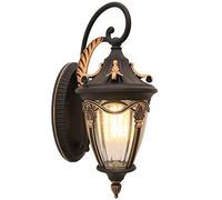 GWJKG Lampe Murale European Style Lights Fixture Exterior Mount Lighting Outdoor Sconces Wall Lamp for Villa Patio Porch Luminaires extérieurs (Color : Black)