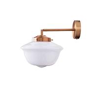 GWJKG Lampe murale verre antique crème, abat-jour en laiton de chevet américain Appliques murales