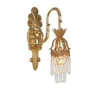 GWJKG Lampe Style européen rétro cuivre cristal intérieure escalier couloir salon tenture éclairage décoratif applique murale Appliques murales (Size : A)