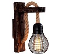 GWJKG Lampe Vintage corde rétro couloir chevet Loft industriel américain décor éclairage en bois applique murale Appliques murales (Color : A)