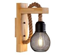 GWJKG Lampe Vintage corde rétro couloir chevet Loft industriel américain décor éclairage en bois applique murale Appliques murales (Color : B)