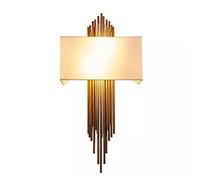 GWJKG Lampes Appliques Tissu moderne Gold Rod Wall, Métal Chambre coucher Chambres murales Fixation murale intérieur Lampe de chevet Éclairage mural for salon cuisine salle à mange