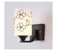 GWJKG Lampes murales Appliques Accords muraux modernes, Milky Verre Blanc Vanity murale Creative mur Éclairage for Chambre à coucher Salle de bain Laiton Gold Wall Fixtures Lampe