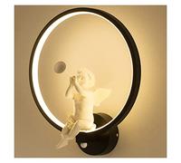 GWJKG Lampes murales Appliques Bague ronde moderne Angel Wall, trompette créative soufflant LED Lampe murale, luminaires muraux blanc minimaliste, finition blanche Montoir de chevet Lumière, for c