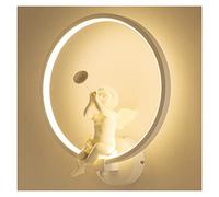GWJKG Lampes murales Appliques Bague ronde moderne Angel Wall, trompette créative soufflant LED Lampe murale, luminaires muraux blanc minimaliste, finition blanche Montoir de chevet Lumière, for c