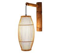 GWJKG Lampes murales Appliques Vintage Wall Lampe style japonais Bambou Rural Wood Fix lumineux mural d'éclairage intérieur Décoration murale mur clôture de couloirs for cou
