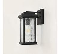 GWJKG Lanterne intérieure extérieure, éclairage de extérieur, support mural antirouille avec abat-jour en verre semé, lampe murale à douille for garage, porte, porche - noi