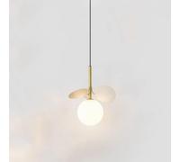GWJKG Leaf Glass Chandelier Minimalist Bedside Glass Small Pendant Light Personalized Window Cafe Milk Tea Store, Lighting Chandelier
