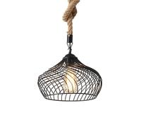 GWJKG Led Chandeliers, Hemp Rope Chandelier, Retro Industrial Style Hanging Light, V-Intage Light, Wrought Iron Chandelier, Fixtures for Home Office Bedroom Coffee Shop Hallway