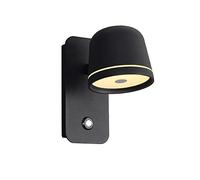 GWJKG Lumière nordique LED Chambre chevet Dimmable lampe salon moderne Lecture murale de variateur Appliques murales Color : Black