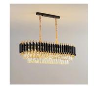 GWJKG Luxury Crystal Chandelier K9 Led E14 Black Metal Compatible with Villa Living Room Bedroom Pendant Lamps Lighting Lusters Luminaires, Lighting Chandelier