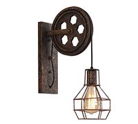 GWJKG mur Vintage Rétro Lampe murale industrielle Shade Fixation Fer à repasser Réglable Eclairage for la décoration de loft Cafe Bar Wandlamp Decoration LED Appliques murales (Color :