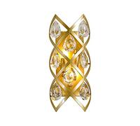 GWJKG Murale Applique de chevet américaine, cristal créative, lampe d'allée en fer doré à Double tête Appliques murales