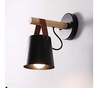 GWJKG Murale Branchez le métal glalétrique cuir moderne mur en bois LED Phares lit Night Light Wall Lampe de fixation Appliques murales