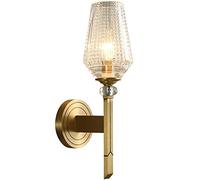 GWJKG Murale moderne nordique cuivre cristal décoratif salon fond mur tête applique chambre lampe de chevet Appliques murales